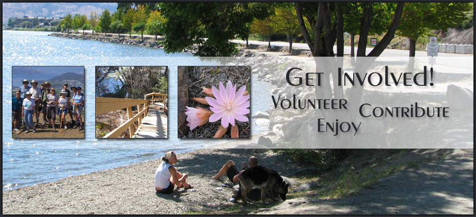 Images of parks, hiking trails and call to get involved by volunteering, contributing and enjoying