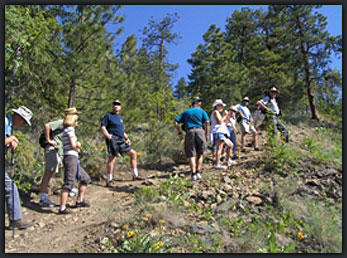 group of hikers on West Kelowna trail