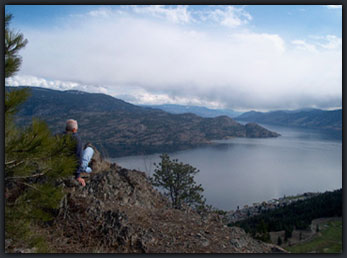 Overlooking Okanagan Lake from West Kelowna hiking trail